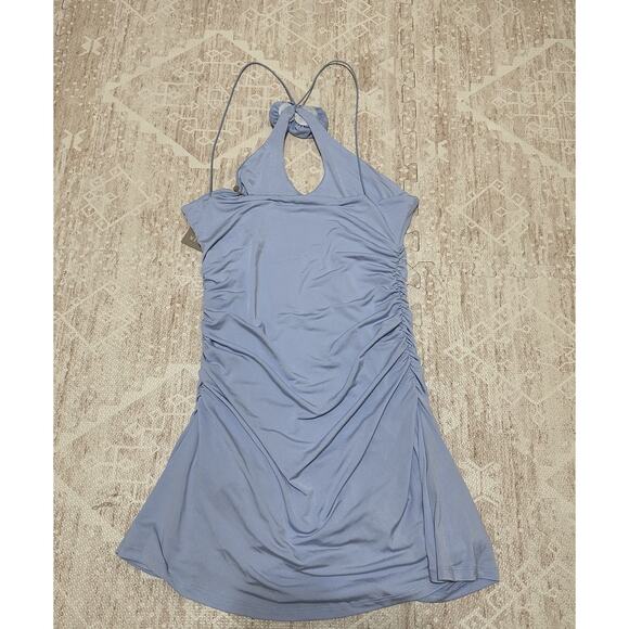 Meshki Adaline Rose Halter Neck Mini Dress M NWT Little Blue Dress - Picture 8 of 13